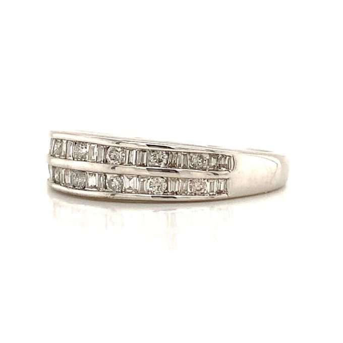 White Gold Two Row Diamond Eternity Ring