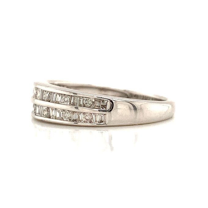 White Gold Two Row Diamond Eternity Ring