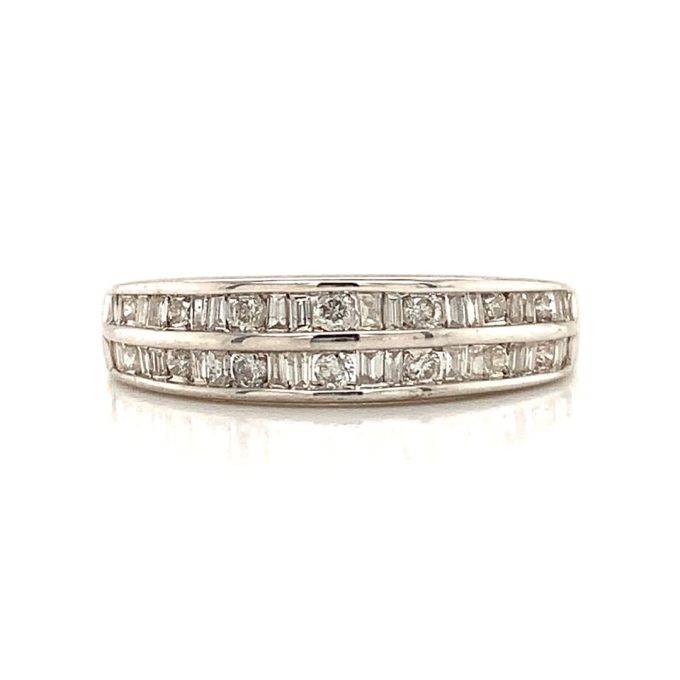 White Gold Two Row Diamond Eternity Ring