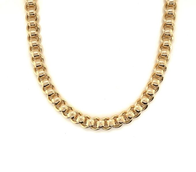 9ct Gold Fancy Rolo Link Chain - 18 Inch