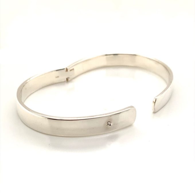 Wrap-Over Hinged Silver Bangle