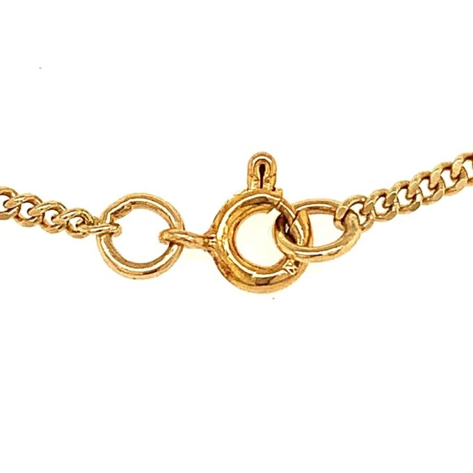 9ct Gold Flat Curb Link Chain - 16 Inch