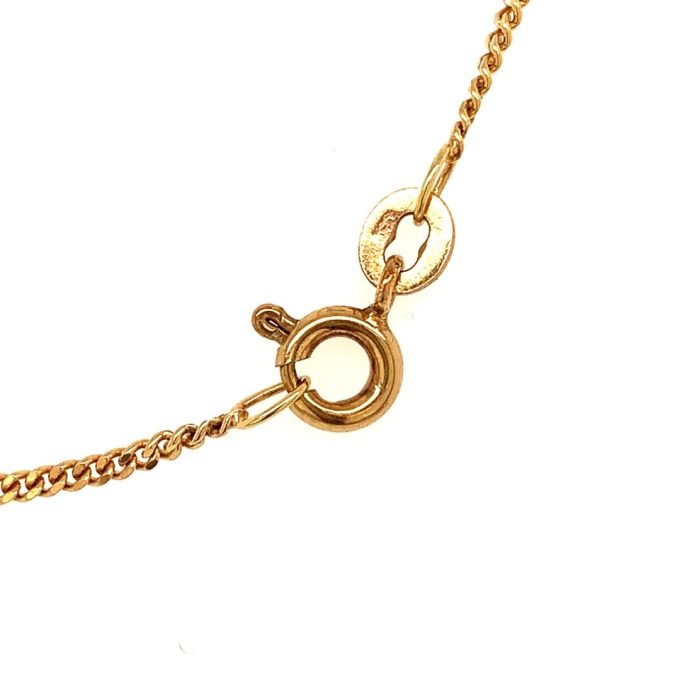 18ct Gold Flat Curb Link Chain - 15 Inch