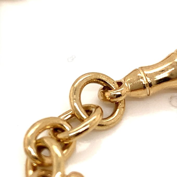 Gold Fancy Watch Chain Necklace - 19 Inch