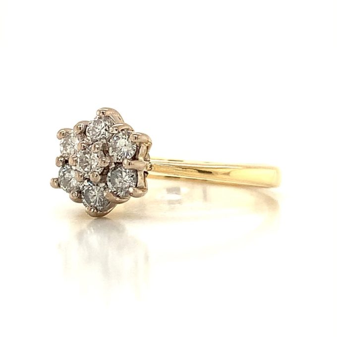Diamond Daisy Cluster Ring