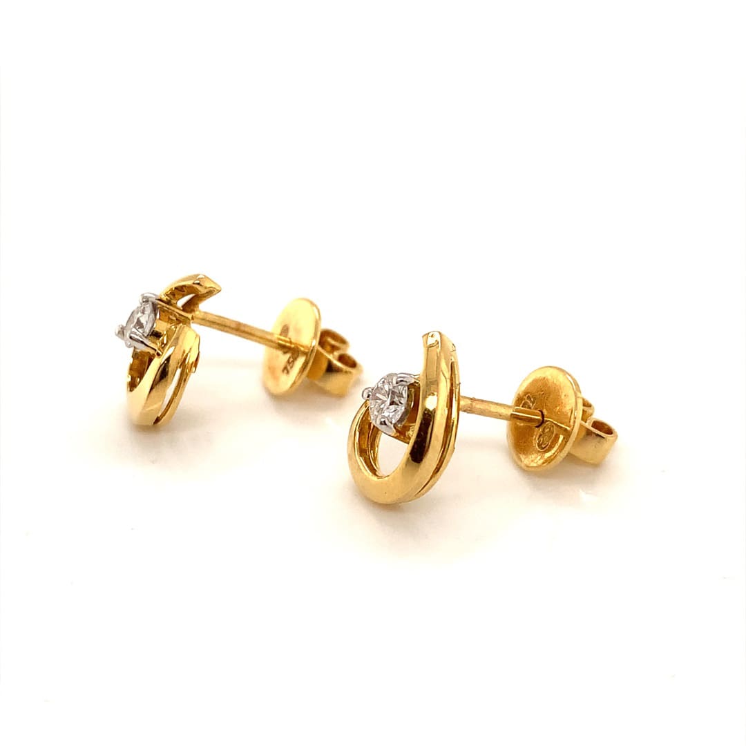 18ct Gold Diamond Set Stud Earrings