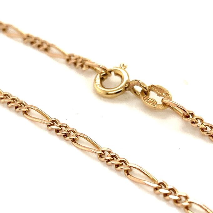 9ct Rose Gold Figaro Chain - 16 Inch