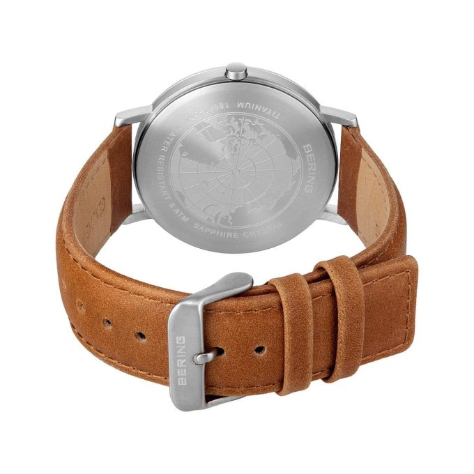 Bering Gents Slim Titanium Forest Green Watch 18640-568