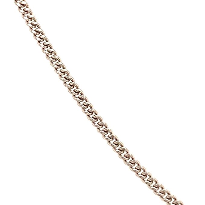 9ct White Gold Curb Pendant Chain - 18 Inch