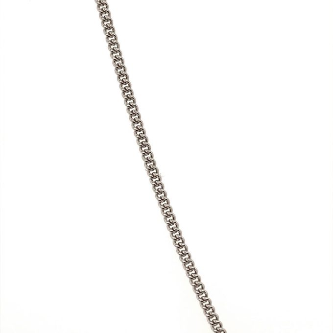 9ct White Gold Curb Pendant Chain - 18 Inch