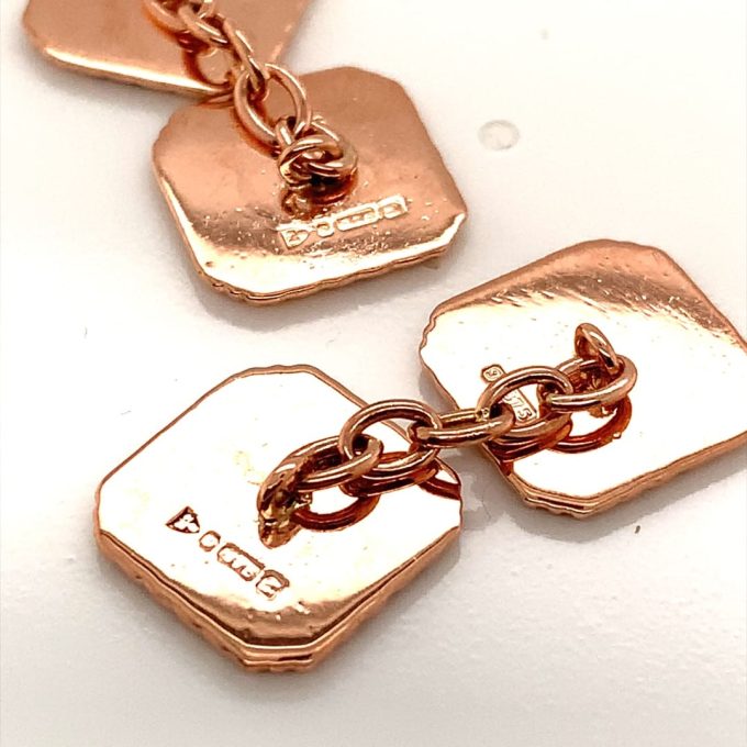 Vintage Rose Gold Enameled Cufflinks