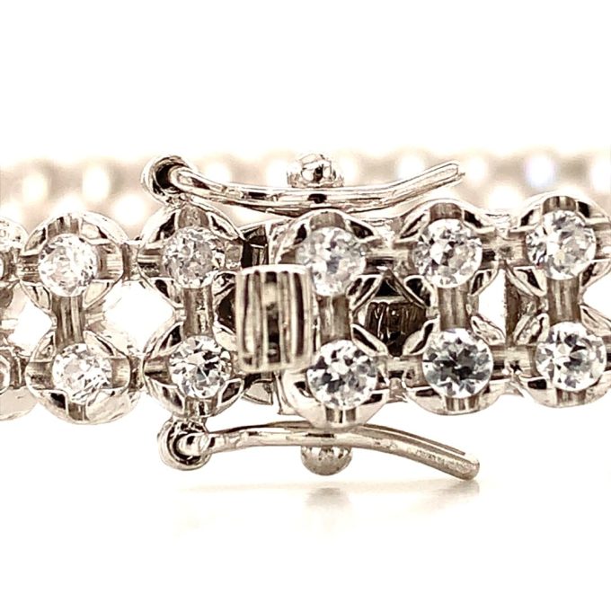 Sterling Silver CZ Dress Bracelet - Longer Length