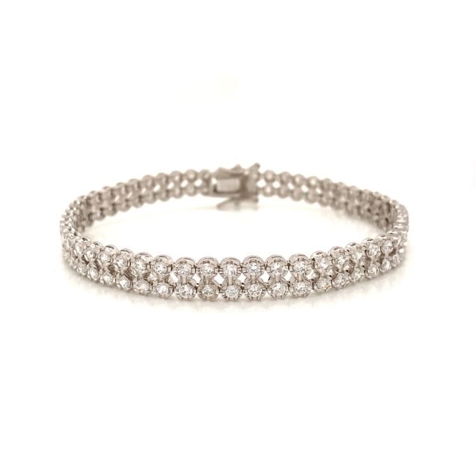 Sterling Silver CZ Dress Bracelet - Longer Length
