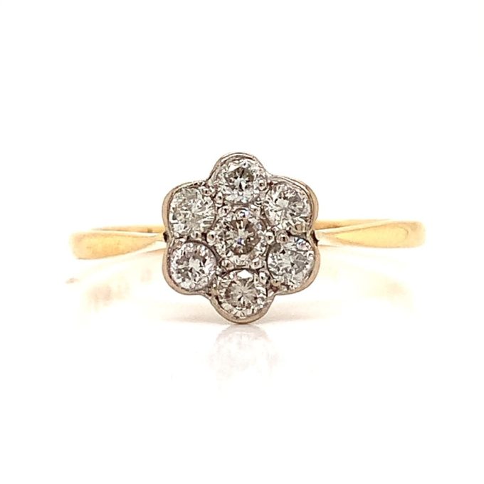 Vintage Diamond Daisy Cluster Ring