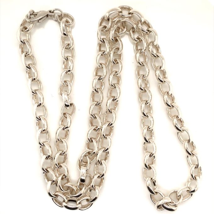 Silver Chunky Belcher Link Chain - 24 Inch