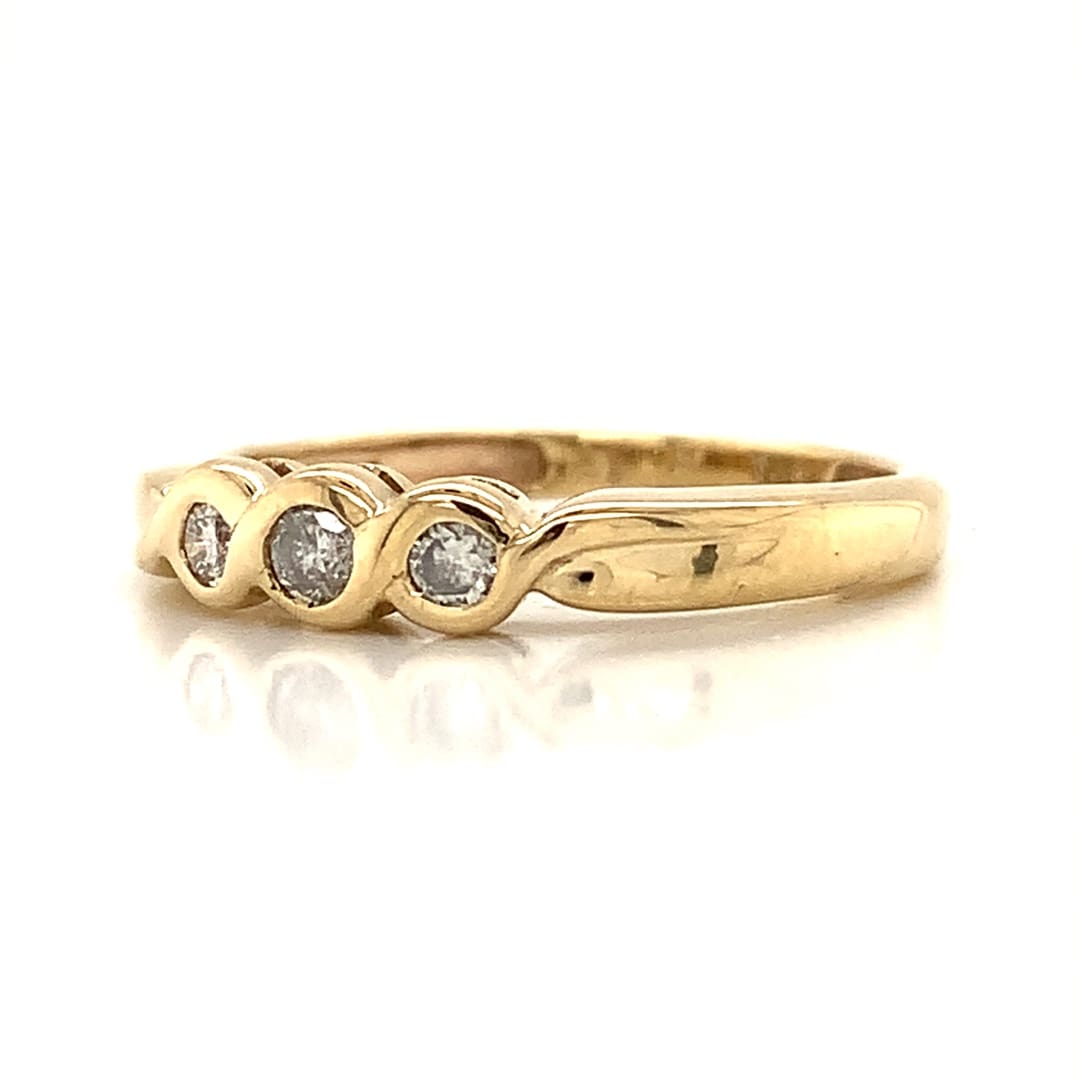 Yellow Gold Diamond Trilogy Band Ring