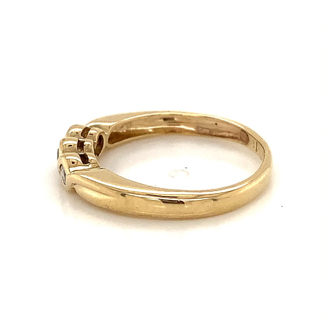 Yellow Gold Diamond Trilogy Band Ring