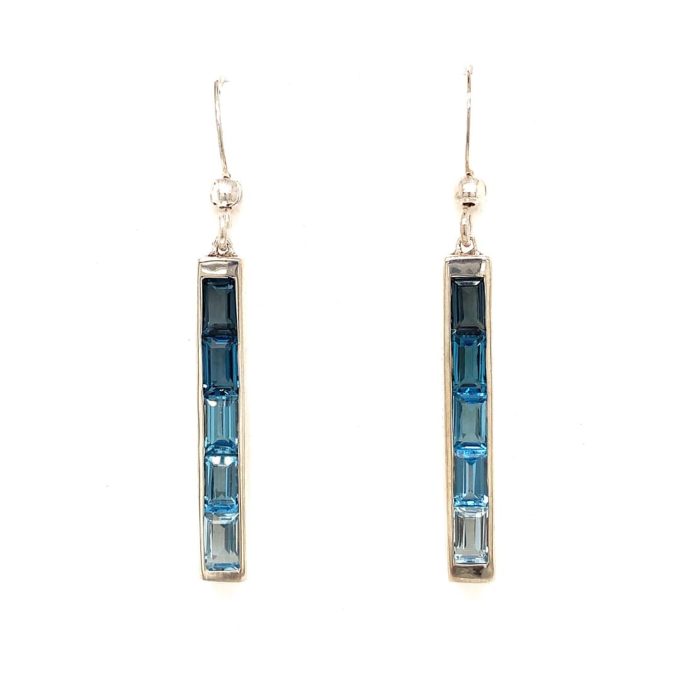 Silver Topaz Drop Earrings
