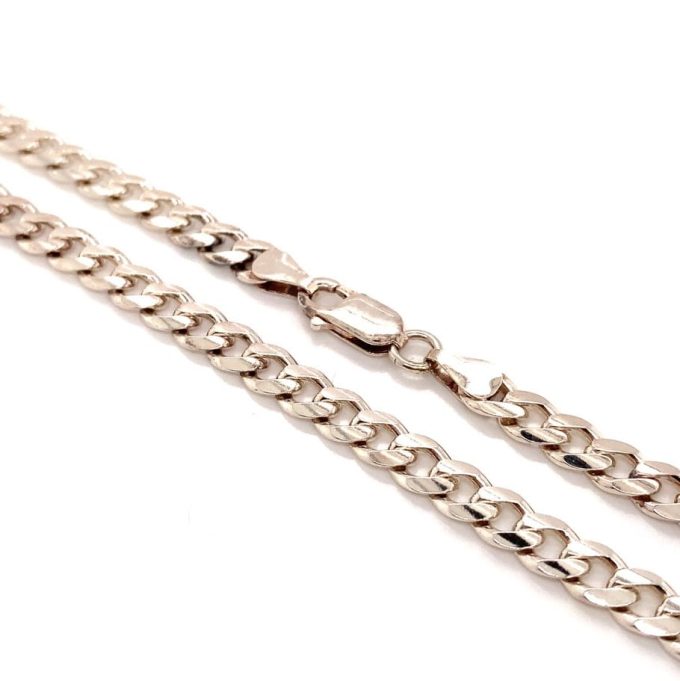 Silver Bombe Curb Link Chain - 18 Inches