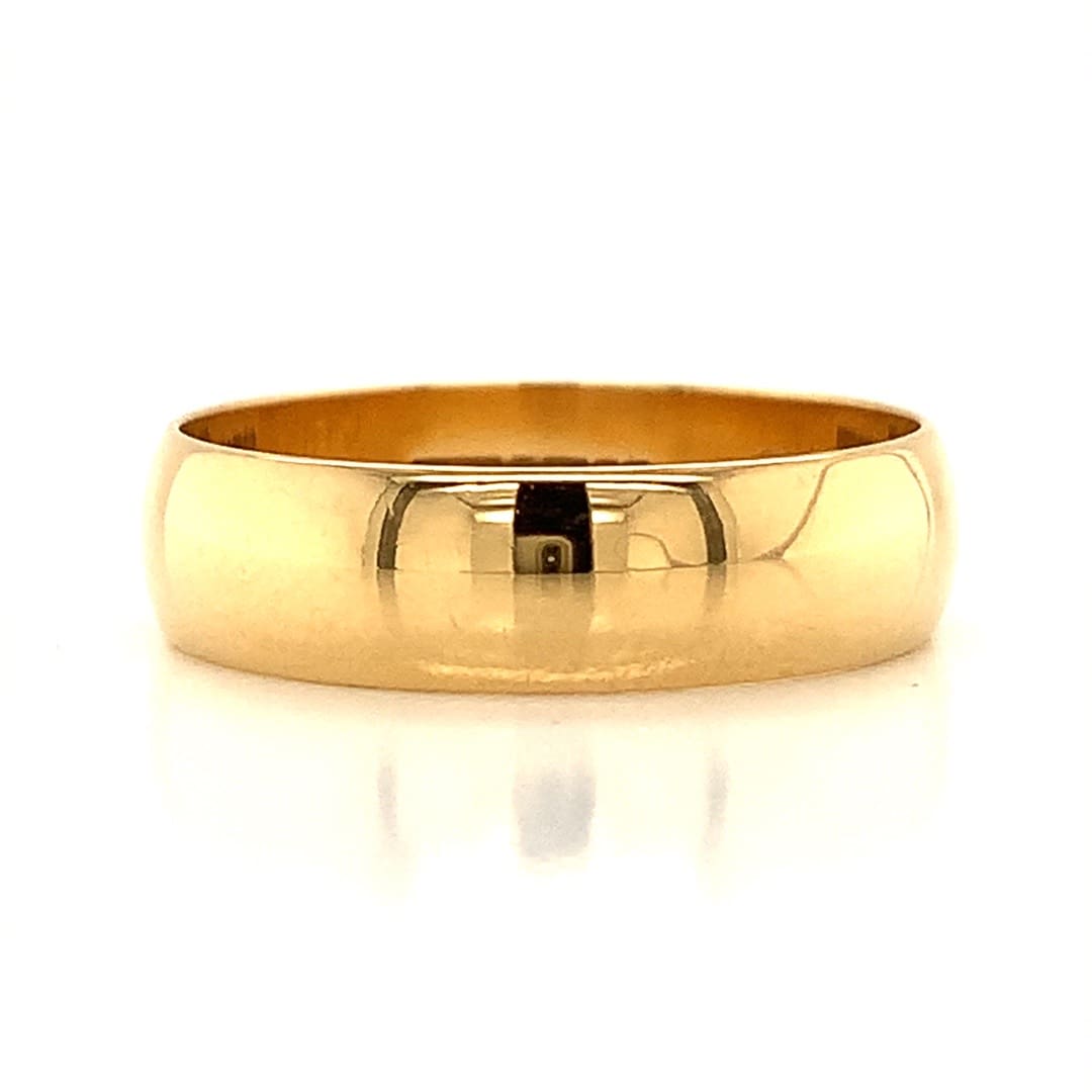 18ct Yellow Gold 5mm D-Shape Band