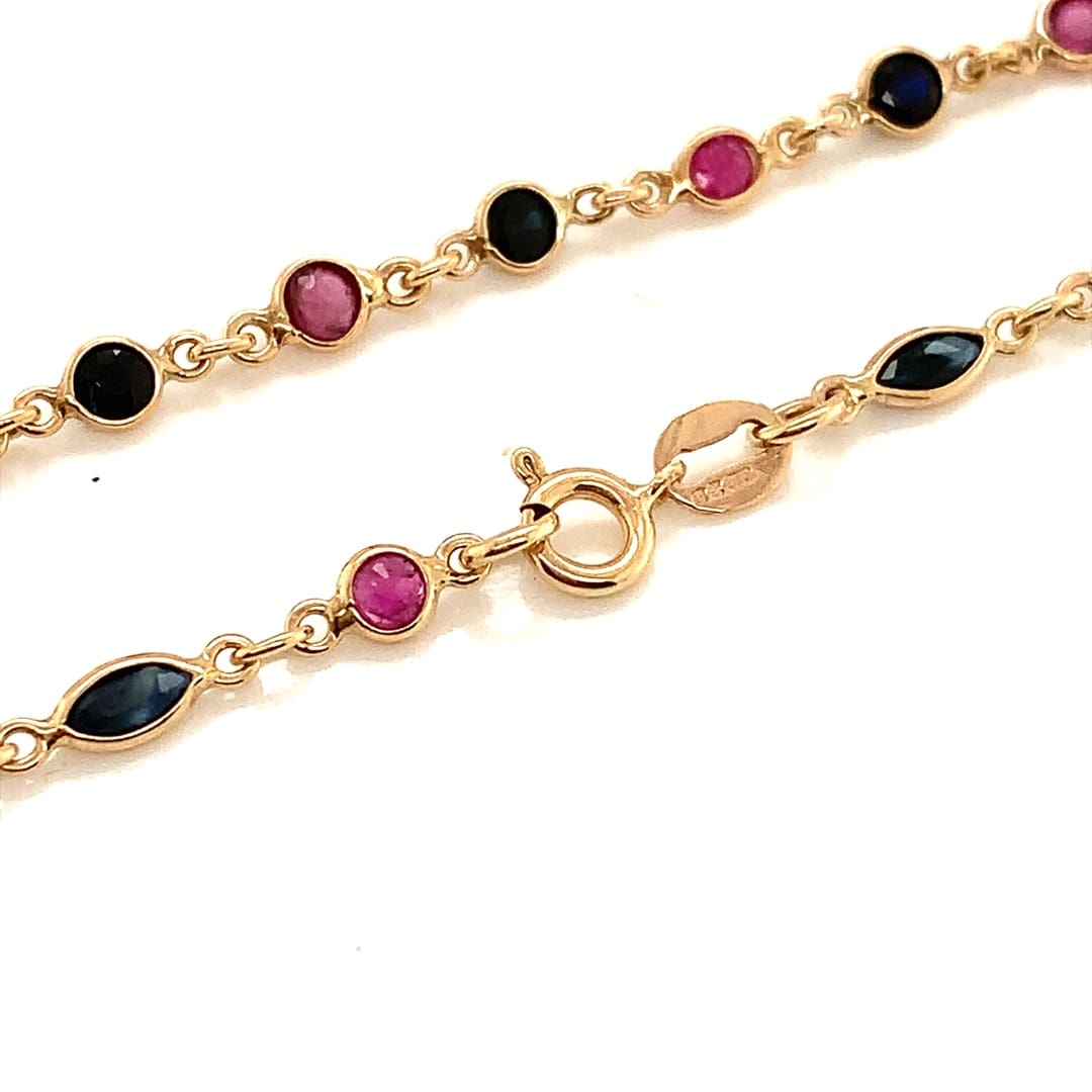 Ruby and Sapphire Set Necklace