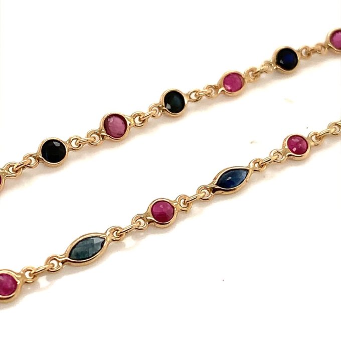 Ruby and Sapphire Set Necklace