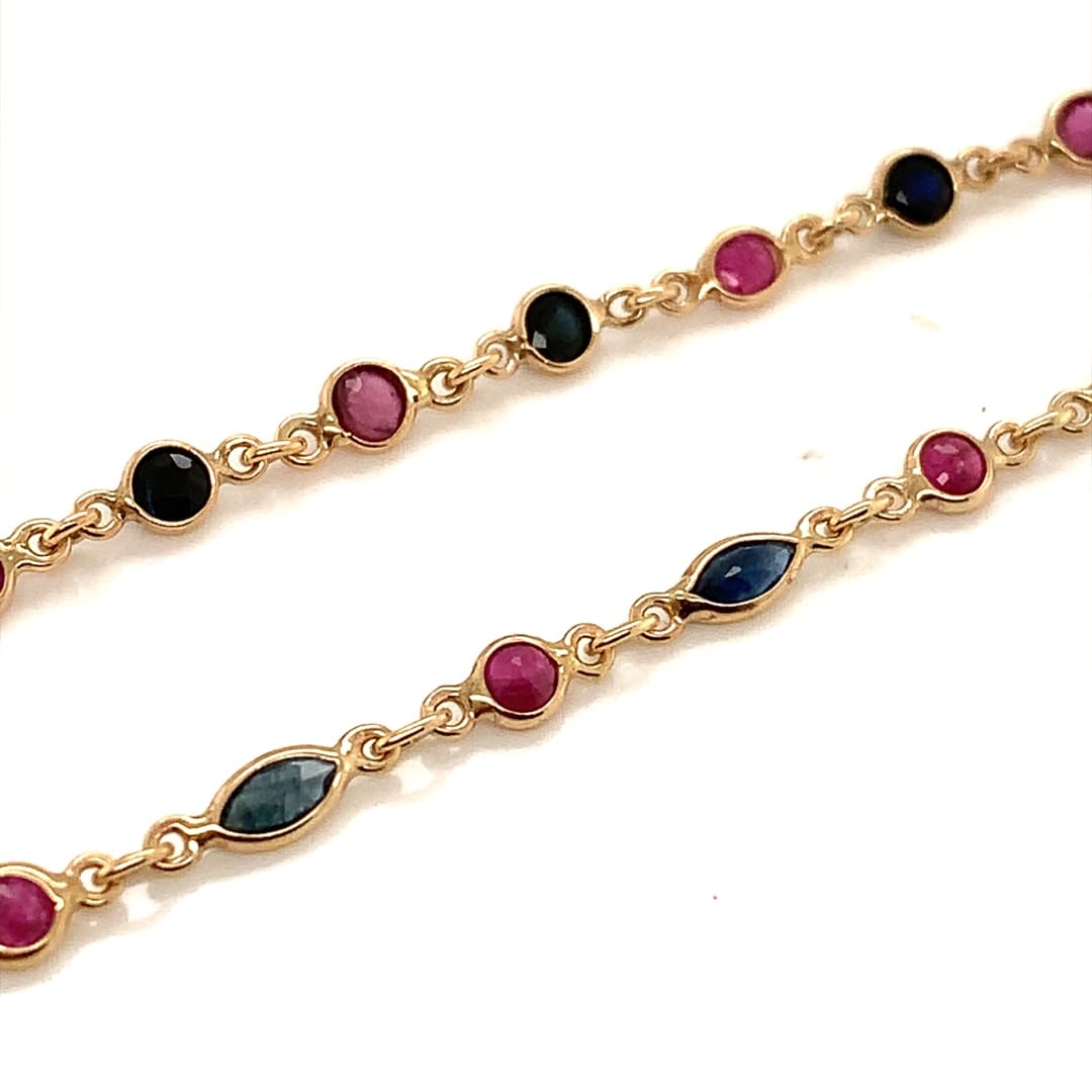 Ruby and Sapphire Set Necklace