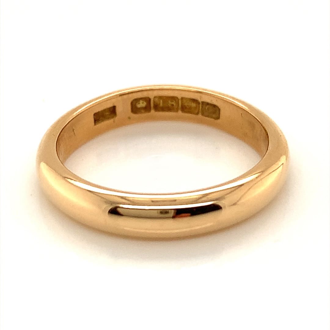 Ladies 18ct Yellow Gold 3mm D-Shape Band