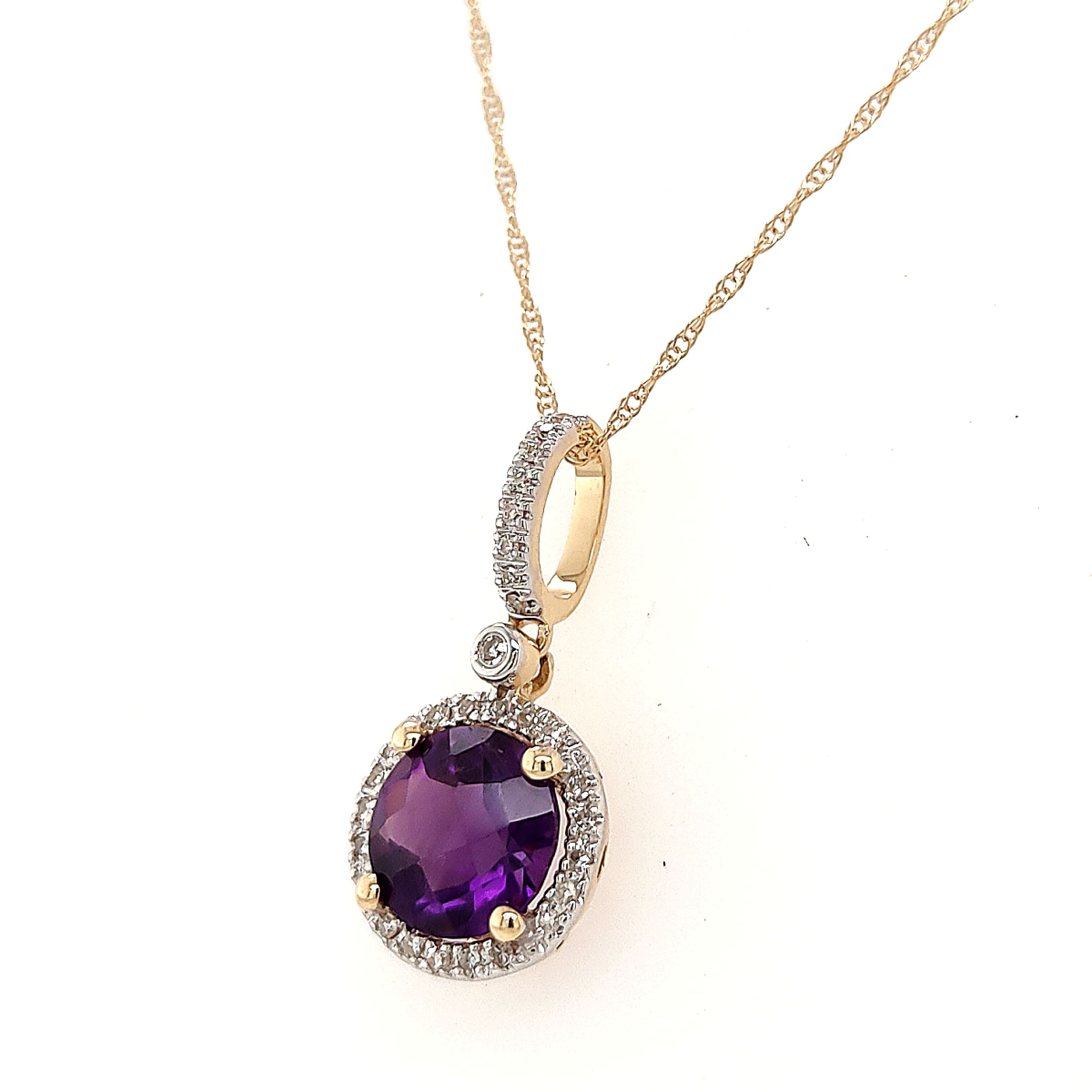 Amethyst & Diamond Necklace