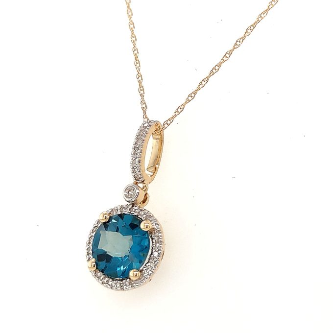 London Blue Topaz & Diamond Necklace