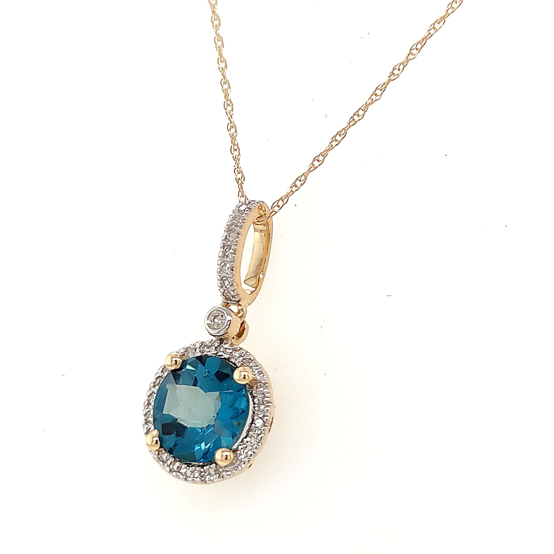 London Blue Topaz & Diamond Necklace
