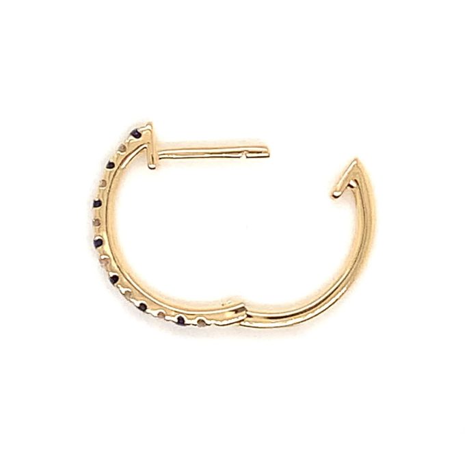 Yellow Gold Sapphire and Diamond Hoop Earrings