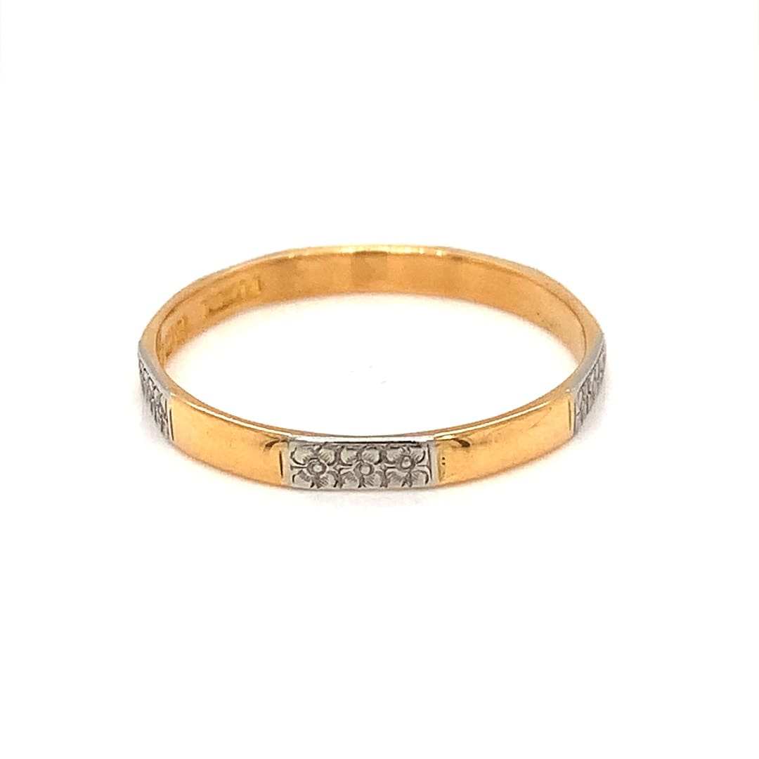 Ladies Vintage 22ct Gold & Platinum Band