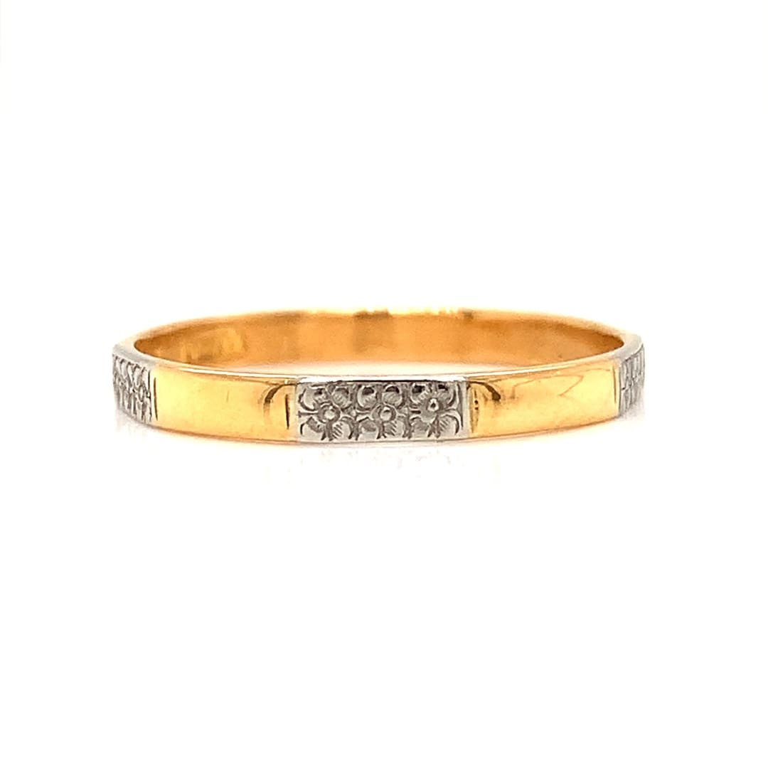 Ladies Vintage 22ct Gold & Platinum Band