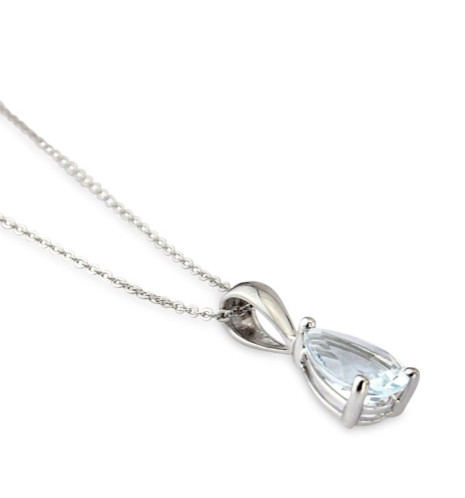 White Gold Aquamarine Necklace