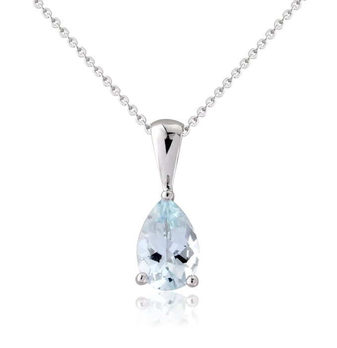 White Gold Aquamarine Necklace
