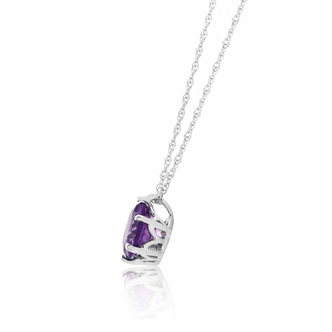 White Gold Amethyst Necklace