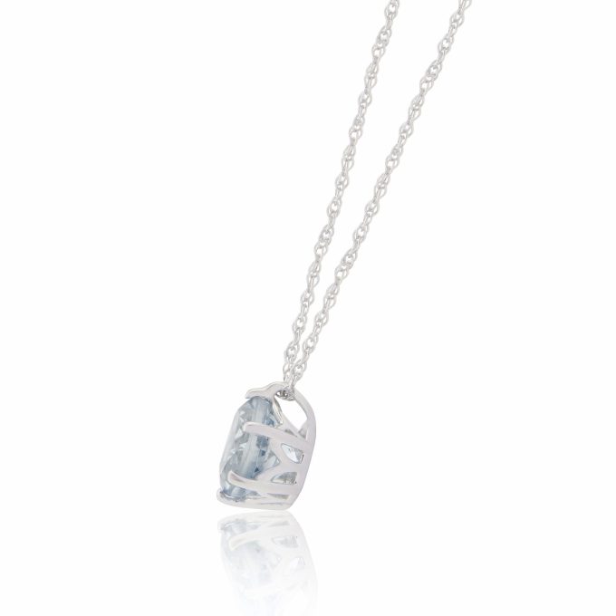 White Gold Aquamarine Pendant Necklace