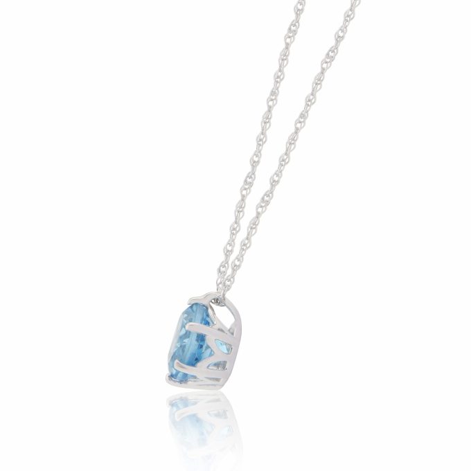 White Gold Blue Topaz Necklace