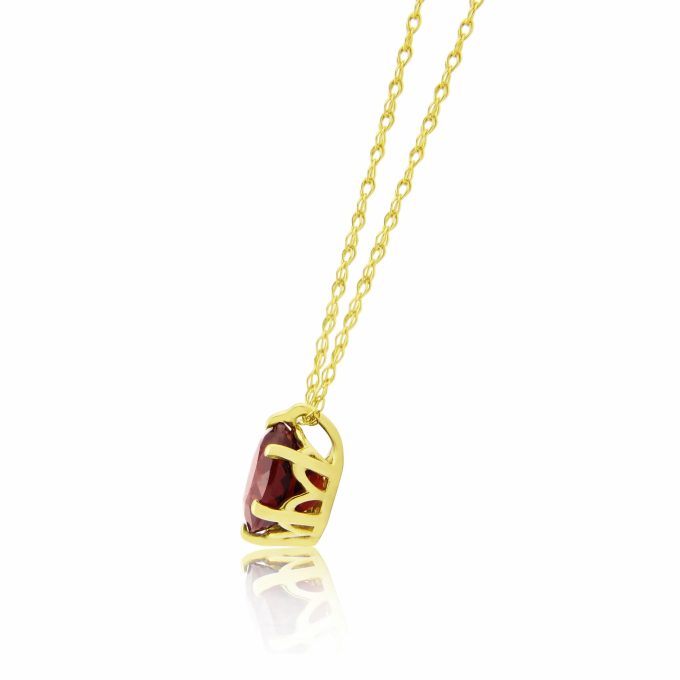 Yellow Gold Garnet Necklace
