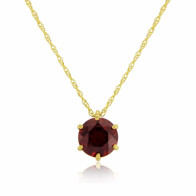 Yellow Gold Garnet Necklace