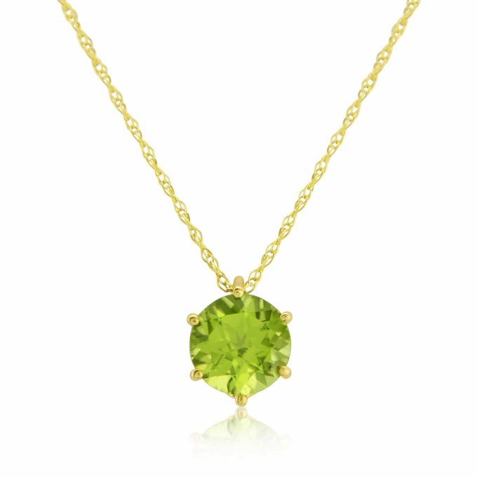 Yellow Gold Peridot Necklace