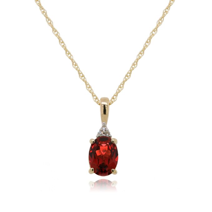 Yellow Gold Garnet and Diamond Necklace