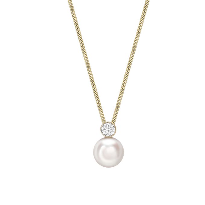 Classic Pearl and Diamond Necklace