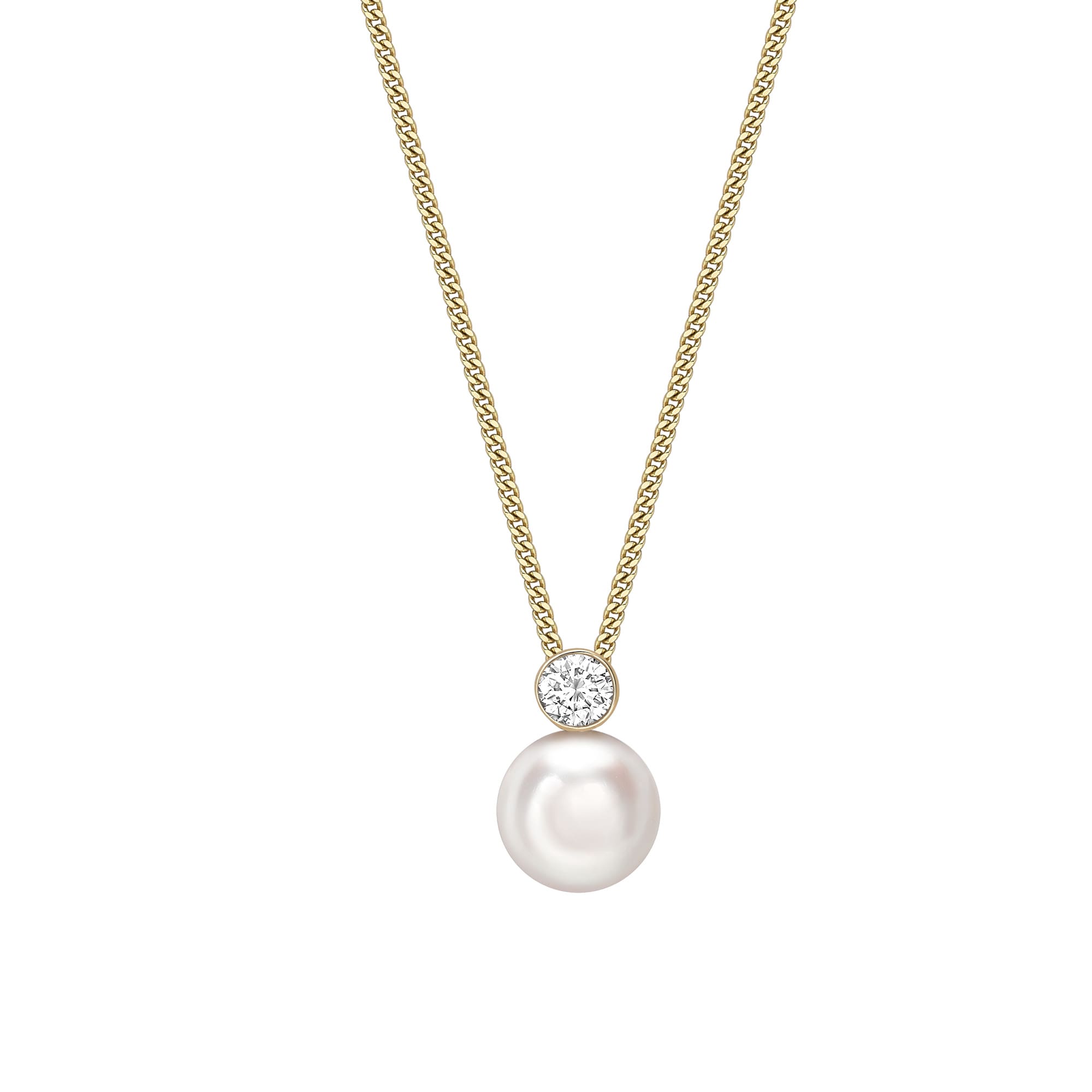 Classic Pearl and Diamond Necklace