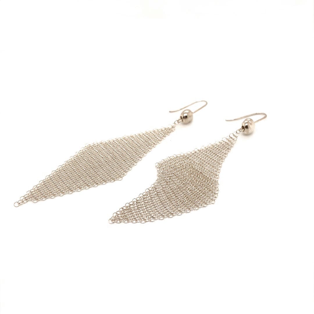 Tiffany & Co. Silver Mesh Scarf Necklace and Earrings Set