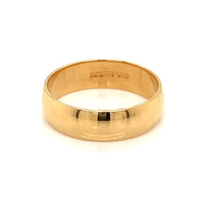 18ct Gold 5mm D Shape Band