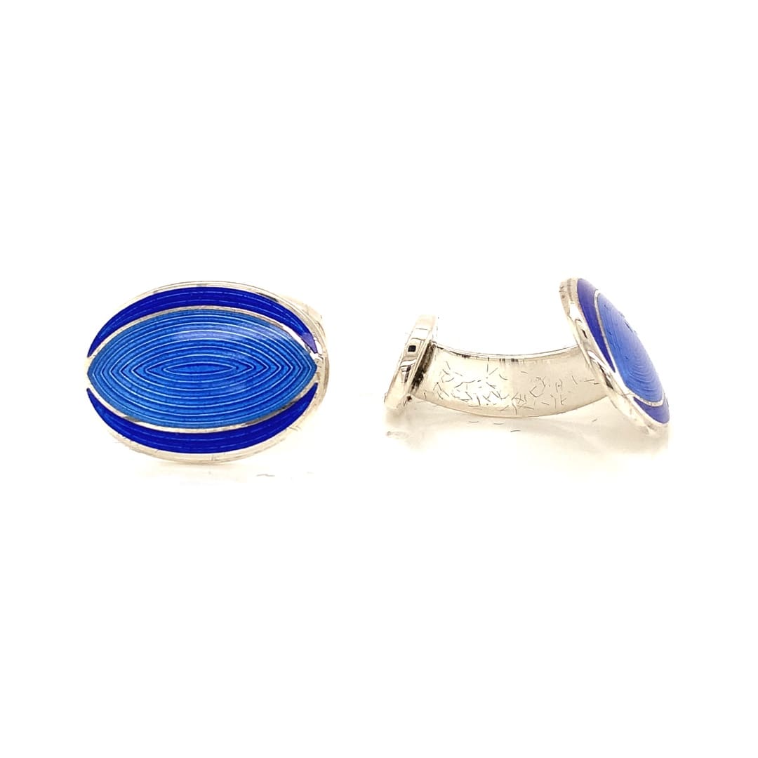 Trotter & Deane Silver Enameled Cufflinks