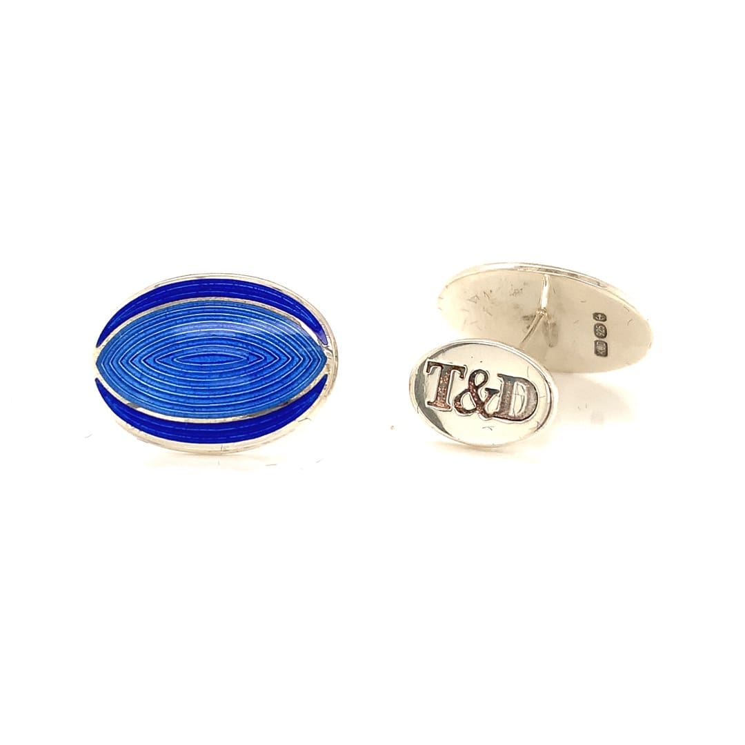 Trotter & Deane Silver Enameled Cufflinks
