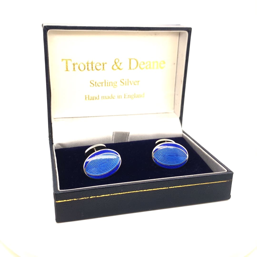 Trotter & Deane Silver Enameled Cufflinks